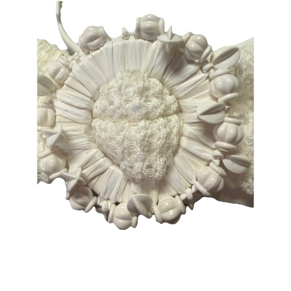 Outcast Mini White White Sequin One Shoulder Mini Dress Shell Brooch - Sz Small - Picture 6 of 9